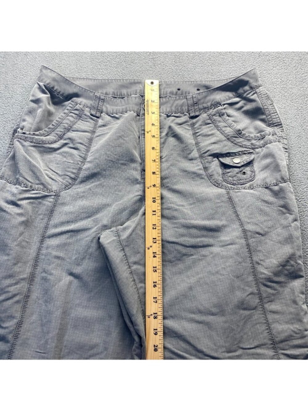 Lane Bryant Easy Pant satin cargo jogger gunmetal gray Size 16,Zipper,Pockets - Picture 5 of 8